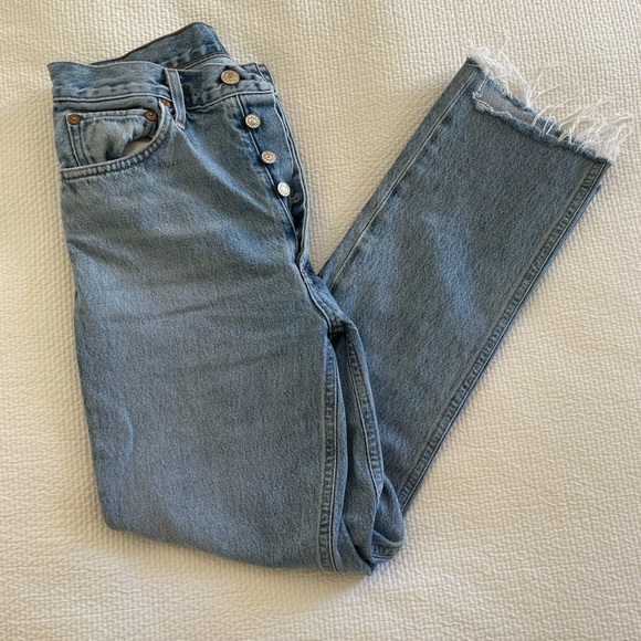 Agolde Riley High Rise Straight Crop Jeans - Picture 2 of 4